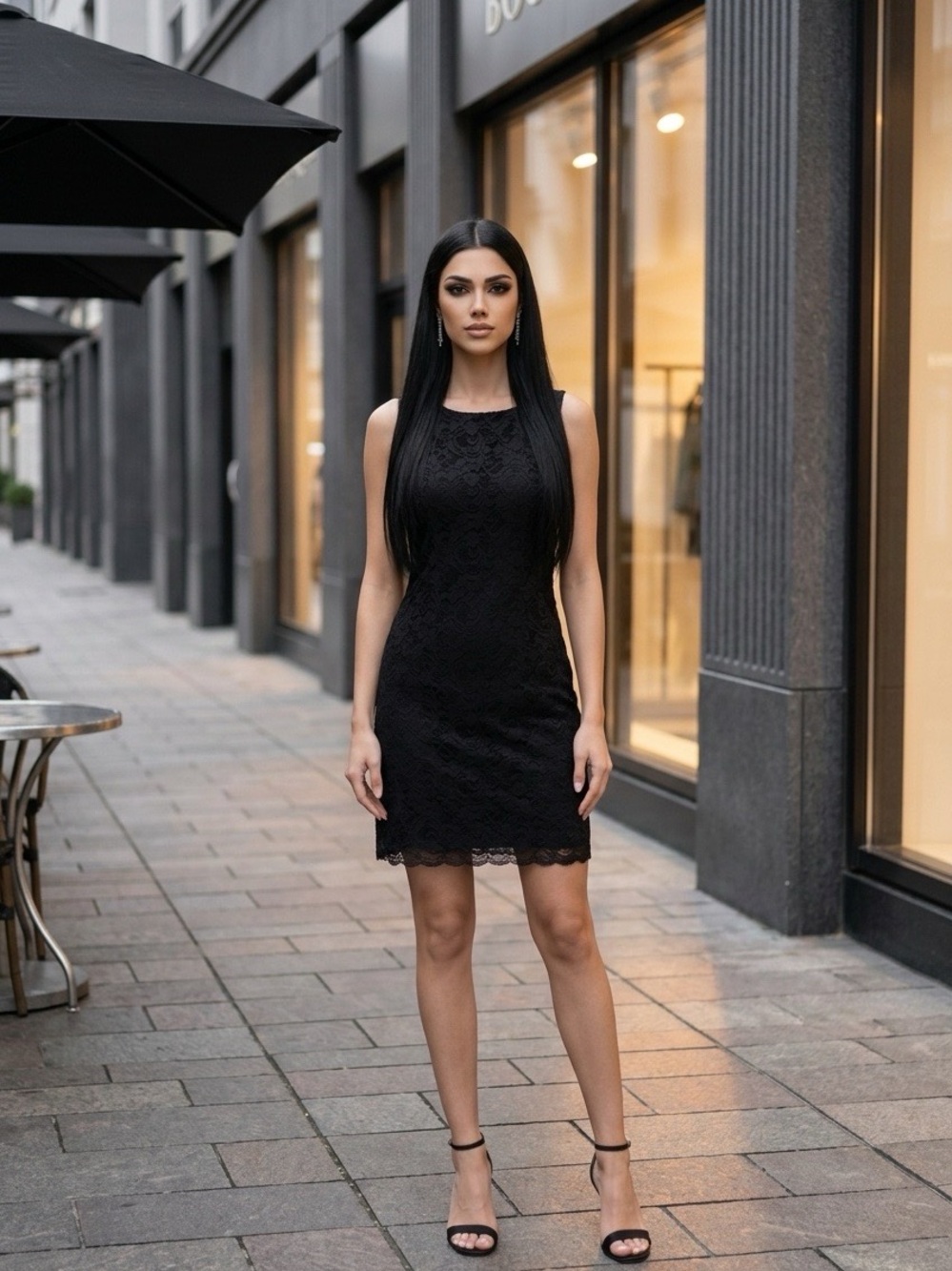 Virgo Black Lace Mini Dress